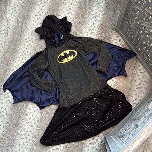 Batman costume dress girls medium sparkly superhero Halloween trick or treat